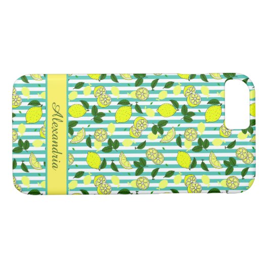 gele luiers op Blauwgroen blauwe strepen Case-Mate iPhone Case (Achterkant (Horizontaal))