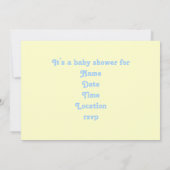 Gele luierspelduitnodiging kaart (Achterkant)