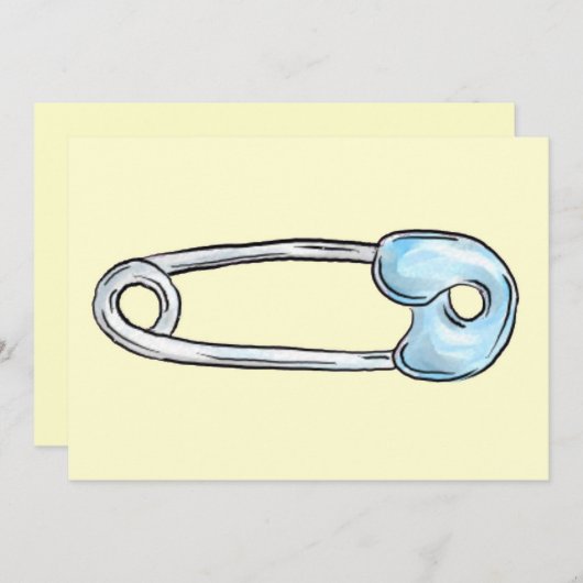 Gele luierspelduitnodiging kaart (Voorkant / Achterkant)