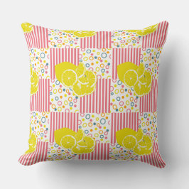 Gele luiken roze stripes zomer kussen