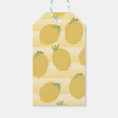 Gele luiken Waterverf van zomervruchten Stripe Fav Cadeaulabel (Achterkant)