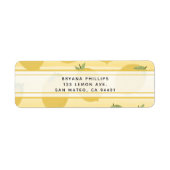 Gele luiken Waterverf van zomervruchten Stripe Fav Etiket (Voorkant)