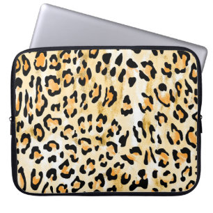Gele luipaard, met de hand getekend. laptop sleeve