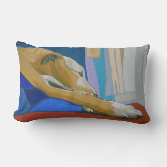 Gele lurcher-kussenlichaam kussen (Voorkant)