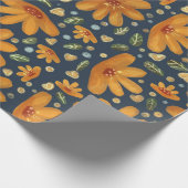 Gele Luxe Bloemen Cadeaupapier (Hoek)