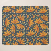 Gele Luxe Bloemen Sherpa Deken (Voorkant (horizontaal))