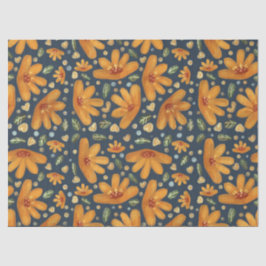 Gele Luxe Bloemen Tissuepapier