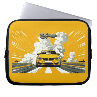 Gele M4 Duitse sportauto driftende laptophoes Laptop Sleeve