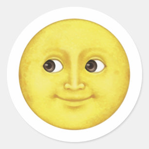 Gele maan - Emoji Ronde Sticker