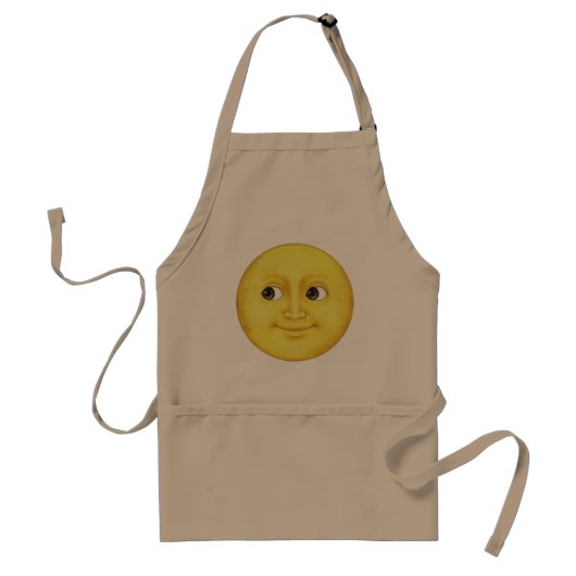Gele maan - Emoji Standaard Schort (Voorkant)