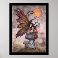 Gele Maan Herfst Elf Posterprint