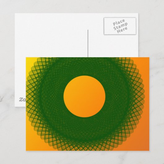 Gele maan in het groen briefkaart (Voorkant / Achterkant)