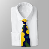 Gele madeliefjes blauwe achtergrond bloemmotief stropdas (Gebonden)