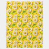 Gele Madeliefjes Bloemstuk Dekbed Fleece Deken (Voorkant)