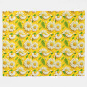 Gele Madeliefjes Bloemstuk Dekbed Fleece Deken (Voorkant (Horizontaal))