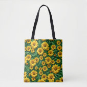 Gele Madeliefjes Boodschappentas Tote Bag (Voorkant)