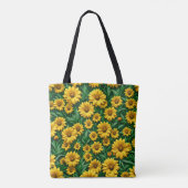 Gele Madeliefjes Boodschappentas Tote Bag (Achterkant)
