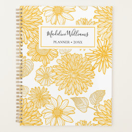 Gele madeliefjes en dahlia's | Gepersonaliseerd 20 Planner