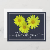 Gele madeliefjes Kleurrijke marine achtergrond Bed Briefkaart (Voorkant / Achterkant)