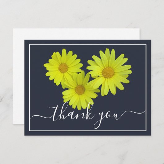 Gele madeliefjes Kleurrijke marine achtergrond Bed Briefkaart (Voorkant / Achterkant)