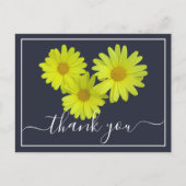 Gele madeliefjes Kleurrijke marine achtergrond Bed Briefkaart (Voorkant)