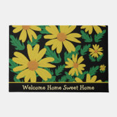 Gele madeliefjes met groene bladeren deurmat (Voorkant)