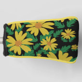 Gele madeliefjes met groene bladeren golfheadcover (Voorkant)