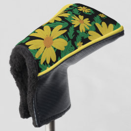 Gele madeliefjes met groene bladeren golfheadcover
