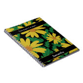 Gele madeliefjes met groene bladeren notitieboek (Rechterzijde)