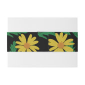 Gele madeliefjes met groene bladeren, uitnodiging uitnodigingen wikkel (Achterkant Voorbeeld)