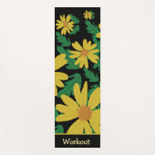 Gele madeliefjes met groene bladeren yogamat (Voorkant)