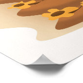 Gele madeliefjes rond bruine vaas/abstract modern poster (Hoek)