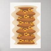 Gele madeliefjes rond bruine vaas/abstract modern poster (Voorkant)