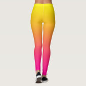 Gele magenta Roos gradiënt Leggings (Achterkant)