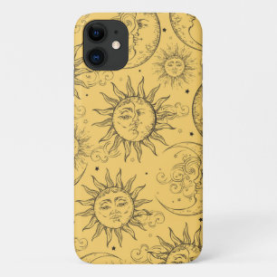 Gele Magie Vintage Hemel Zon Maan Sterren Case-Mate iPhone Case