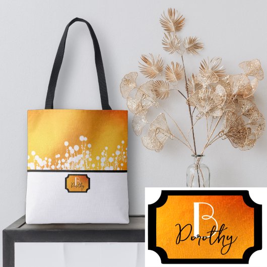 Gele magische bloemen tote bag