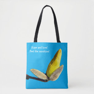 Gele Magnolia Knop Tote Bag