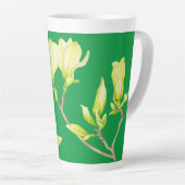 Gele Magnolias op een Grote Latte Mok (Rechterhoek)