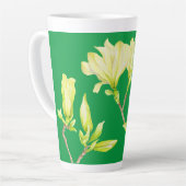 Gele Magnolias op een Grote Latte Mok (Linkerhoek)