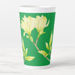 Gele Magnolias op een Grote Latte Mok