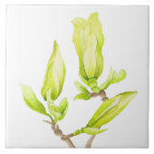 Gele Magnolias op een keramische Tegel (2 W) Tegeltje (Voorkant)