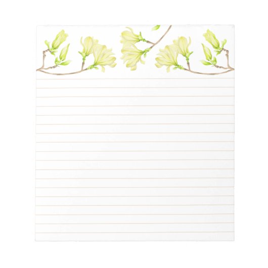 Gele Magnolia's op een middelgroot Notitieblok (Voorkant)