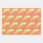 Gele Magnolias op een Reeks van het VerpakkingsPap Inpakpapier Vel (Voorkant 3)