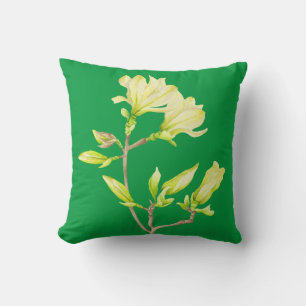 Gele Magnolias op een Square Pillow Kussen