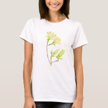 Gele Magnolias op een T-shirt