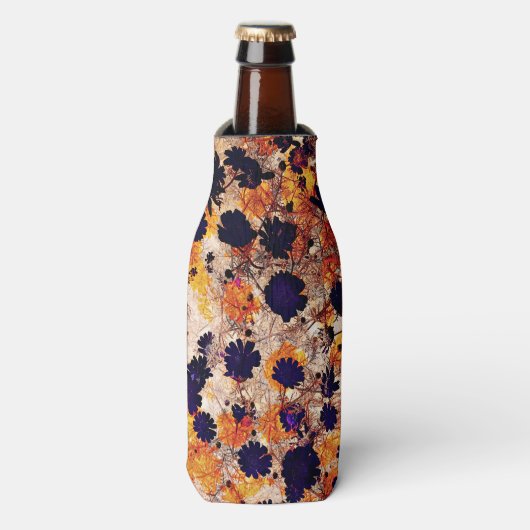 Gele maisachtige bloem digitale kunst flesjeskoeler (Fles Voorkant)