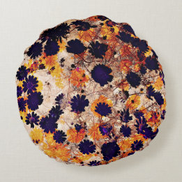 Gele maisachtige bloem digitale kunst rond kussen