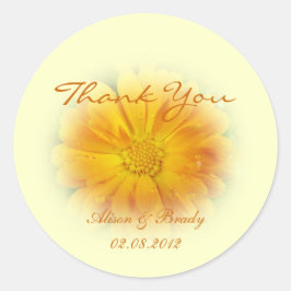 gele maisbloem ronde sticker