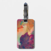 gele maissoorten in blauwe vaas bagagelabel (Achterkant verticaal)