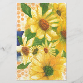 gele maissoorten in blauwe vaas briefpapier